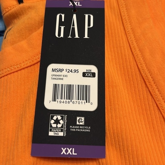 NWT  GAP Tangerine ribbed tank tap  XXL - Picture 8 of 8